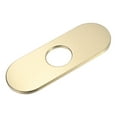 thumbnail image 1 of Placa de Cubierta de Grifo, Placa de Escutcheon de Acero Inoxidable 304 de 6 Pulgadas Ovalada [Oro Cepillado], 1 of 7