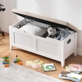 thumbnail image 4 of Qinaqin Almacenamiento Chest con Cojín Seat 2 Seguridad cm de Alturainges Profundidad Madera Organizador Shoe Bench para Entryway Dormitorio & Living Sala U-Shaped Opening Easy, 4 of 7