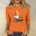 thumbnail image 2 of Wiyuqeen Fall Shirts for Women Happy Thanksgiving 3/4 Sleeve Tshirts Crew Neck Gobble Til You Wobble T-Shirt Plus Size Graphic Tees, 2 of 5