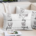 thumbnail image 2 of Laundry Room King Pillow Covers, Cartoon Wash Dry Fold Repeat Simple Lines Art Soft Throw Pillow Cases with Invisible Zipper, Decorative Pillowcase Pillows Protectors for Sofa Bed Couch 20"x36", 2 of 9