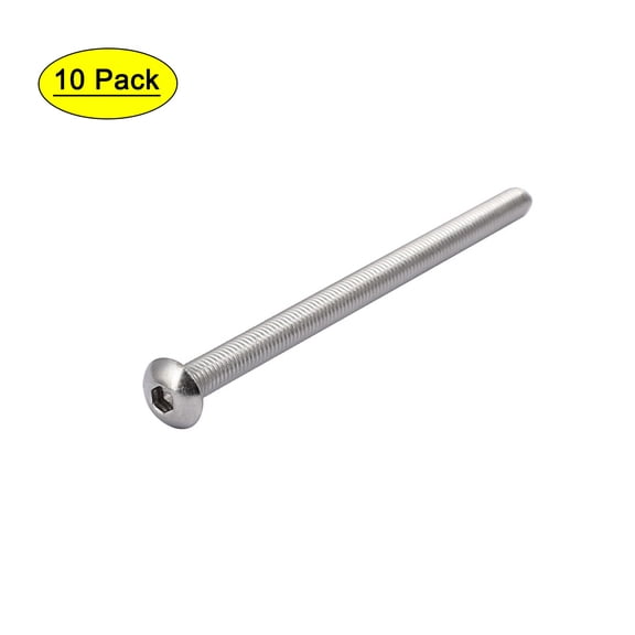 M5x80mm 304 Stainless Steel Button Head Hex Socket Cap Screws Bolts 10pcs