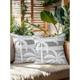 thumbnail image 2 of Outdoor Pillows Waterproof, Palm Tree Bedding Throw Pillows with Insert for Couch Sofa Bed, Coastal Tropical Coconut Plants Gray Wooden 18x18 Inch Pillowcases Decorative Camping Patio Pillow Set of 2, 2 of 8