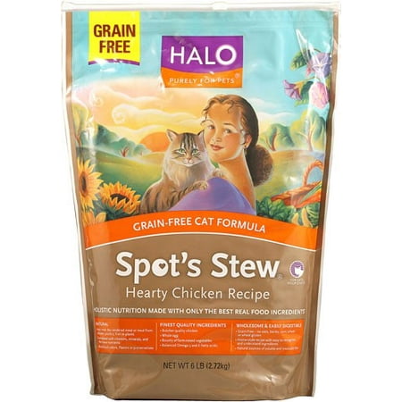 Halo Purely For Pets Spot's Stew Grain-Free Hearty Chicken Dry Cat Food, 6 Lb