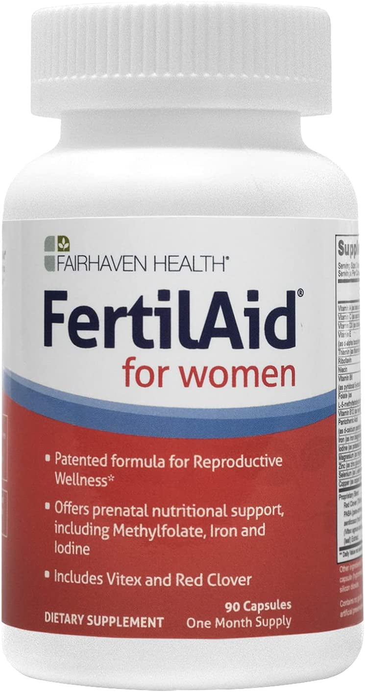 Fairhaven Health FertilAid for Women - Fertility Supplement & Natural Vitamin with Vitex to Support Female Cycle Regularity and Ovulation, Womens Prenatal Multivitamin with Methylfolate (90 Capsules)