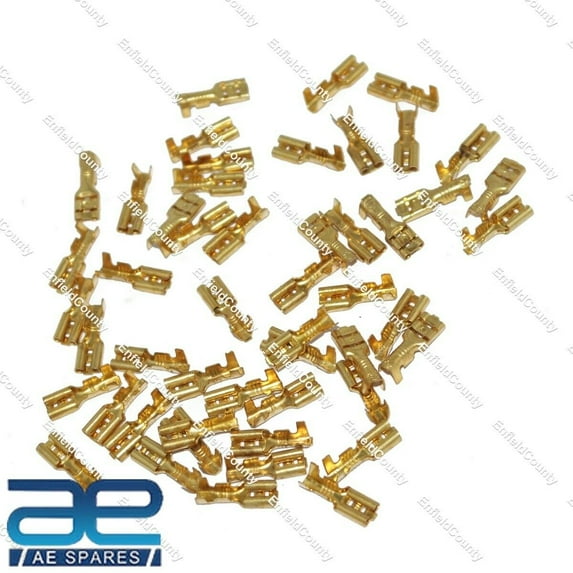 Lot Of 50 Crimp Terminal Connector Cooper 4.8 x 15.5mm Female