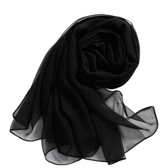 Beugl Women Scarf Clearance, Scarf Scarves Women Thin Beach Girls Chiffon Shawl Long Wrap Soft Lady Scarf, Hair Scarf for Women Black One Size