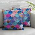 thumbnail image 3 of Mermaid Scales Pillow Case,Watercolor Mermaid Fish Scales Design Satin Cushion Cover Square Standard Home DecorativeMultiple specifications&nbsp;, 3 of 5