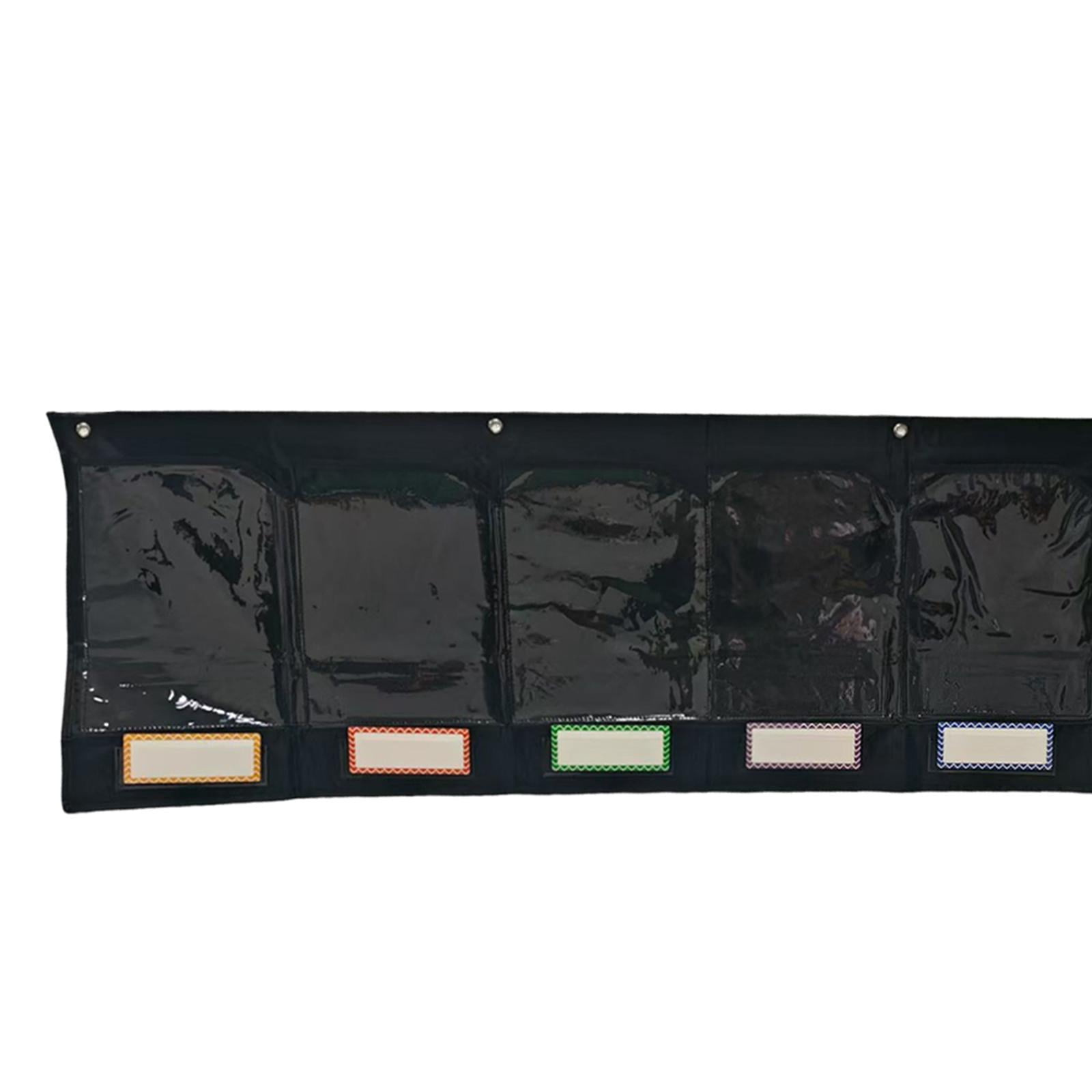 CoudarTitie Storage Pocket Chart Black Oxford Cloth File Hanging Paper Organizer for Photo