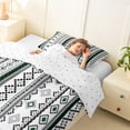 thumbnail image 3 of jejeloiu Calm Tribal Twin Comforter Sets,Nature Print Bedding Set For Boys,Green White,Reversible,2-Piece,1 Comforter and 1 Pillowcase, 3 of 7