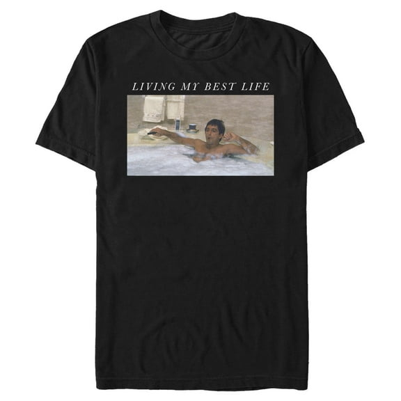 Men's Scarface Tony Living Best Life Bubble Bath Graphic T-Shirt