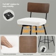 thumbnail image 6 of ANMINY Swivel Bar Stools Set of 4, 29" Seat Height, Upholstered Faux Leather Counter Barstools with Wood Backs and Metal Legs, Counter Height Bar Stool for Kitchen Island, 6 of 9