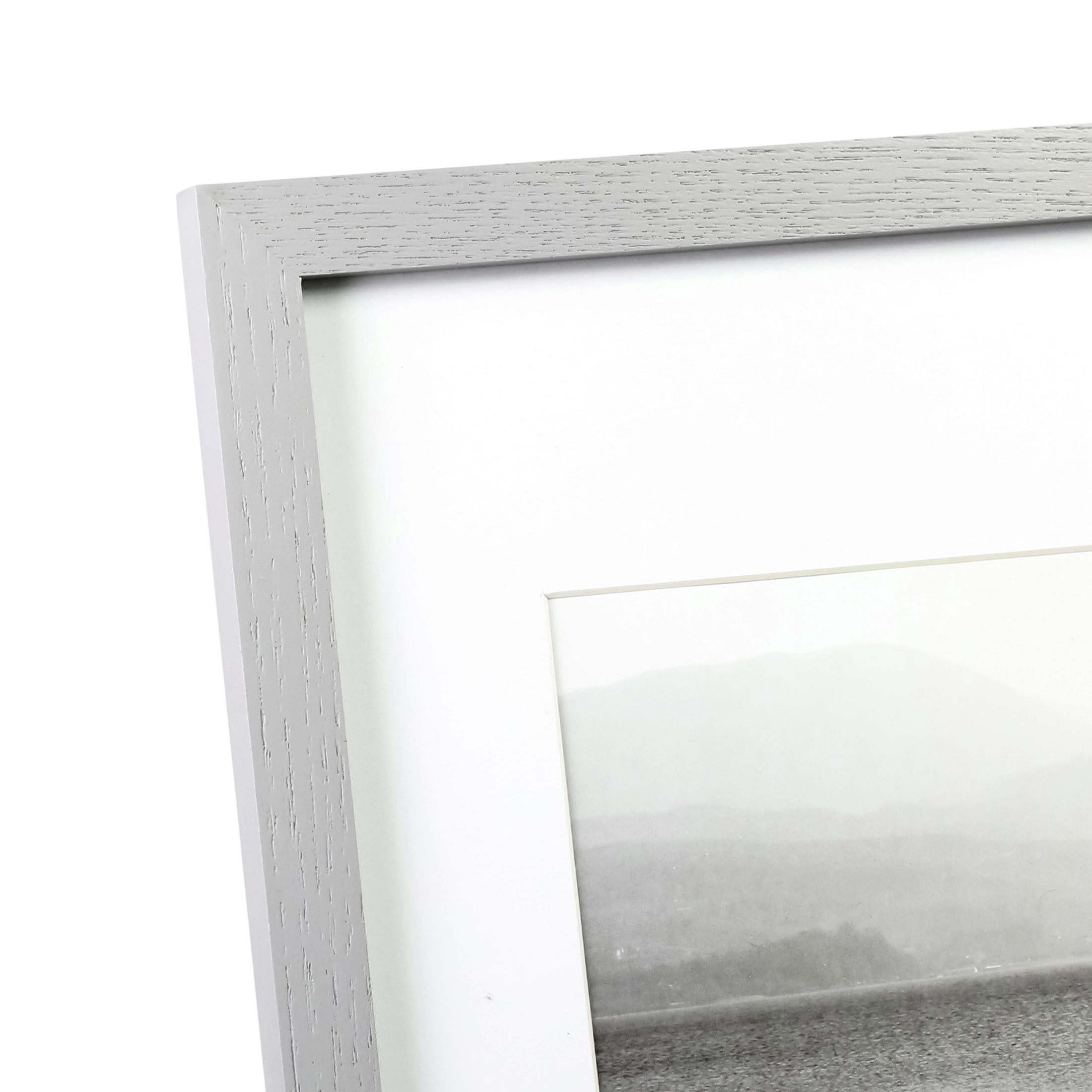 Grey 11X14 Picture Frame Set of 2,Display 11X14 without Mat or 8X10 with  Mat，Wal