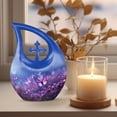 thumbnail image 3 of MUKTIVE Butterflies Tear Urns for Human Ashes Adult Male (1 Large 10 ", 4 Keepsake 3 "), Blue Urns for Human Ashes Adult Female, Purple Flowers Ash Urn for Daughter, Combo Sets Urn for Cremains,, 3 of 7