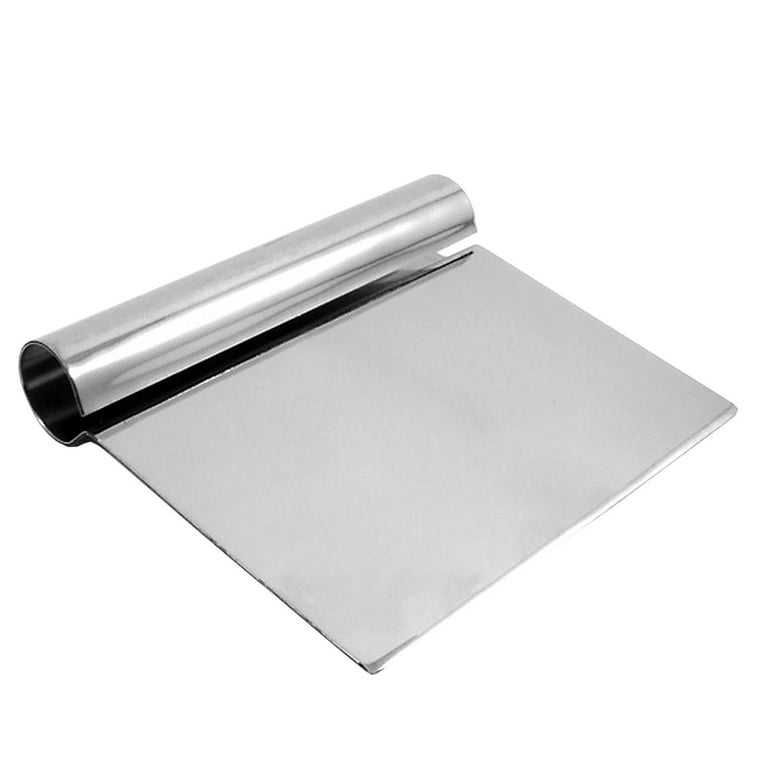 Choice 6 x 4 1/4 Stainless Steel Dough Cutter / Bench Scraper with White  Handle