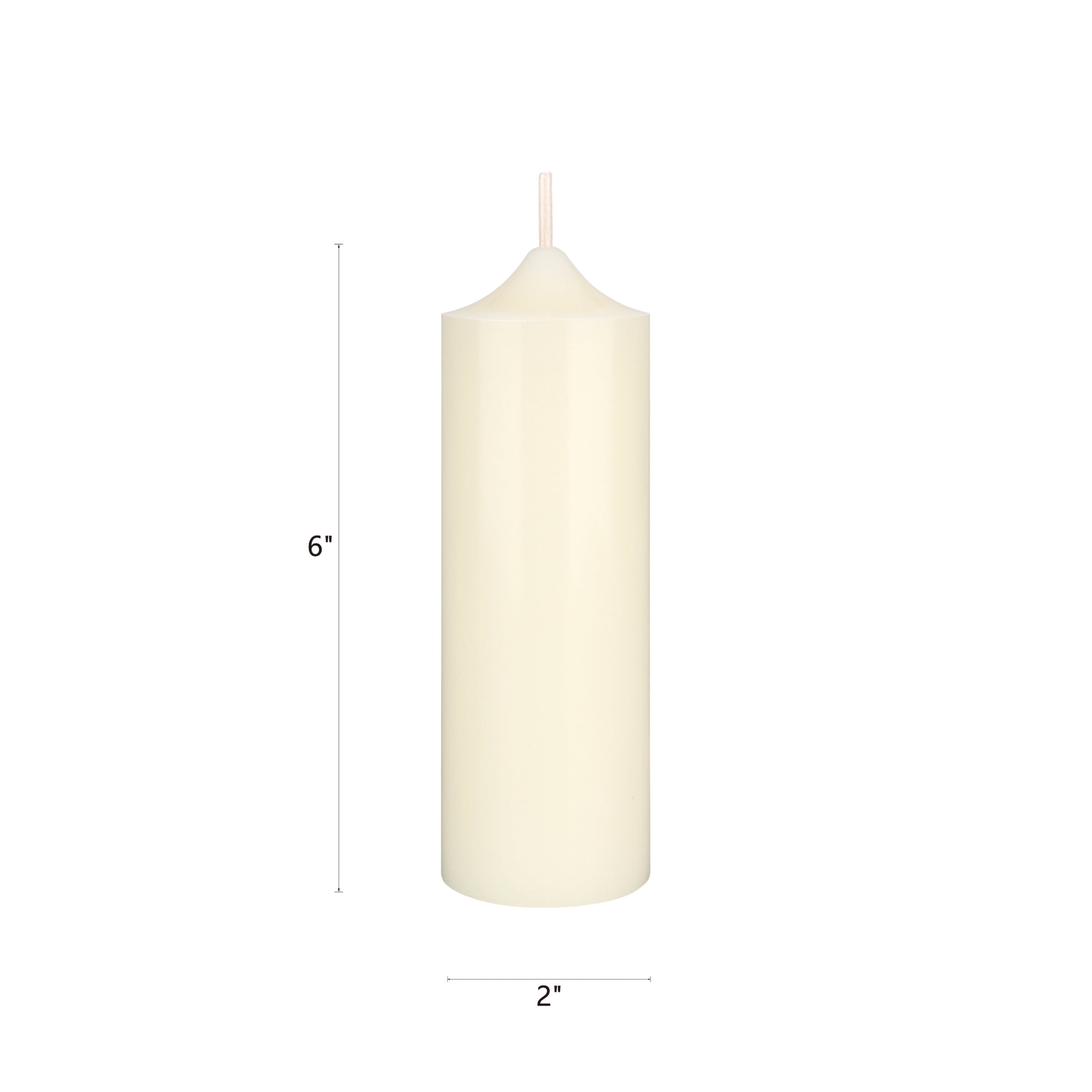 Mega Candles 6 pcs Unscented Ivory Dome Top Round Pillar Candle, Hand Poured Premium Wax Candles 2 Inch x 6 Inch, Home Décor, Wedding Receptions, Baby Showers, Birthdays, Celebrations, Party & More