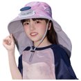 thumbnail image 6 of CSSAD Outdoor Wide Brim Sun Hat with Solar Fan, Summer Big Brimmed Shawl Fisherman's Hat for Childen, Sun Bucket Hat for Men Women UPF 50+ Bucket Fishing & Beach Hat with Fan, Pink, 6 of 6