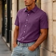 thumbnail image 6 of Men's Stretch Wrinkle-Free Soft Slim Fit Dress Shirts Short Sleeve Formal Wedding Business Casual Button Down Shirt,L, 6 of 6