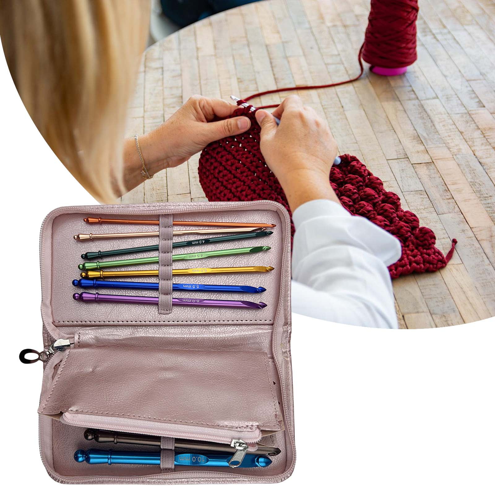 RUISINERY 12 pieces Crochet Hook Set 3.0mm-10.0mm Crochet Needle Ergonomical Crochet Needle with Case Knitting Needle for Craft