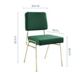 thumbnail image 5 of Side Dining Chair, Set of 2, Velvet, Gold Green, Modern Contemporary Urban Design, Kitchen Room Cafe Bistro Restaurant Hospitality, 5 of 8