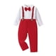 thumbnail image 2 of Conjunto de manga larga con cuello vuelto para recién nacidos, ropa de invierno para niños, conjunto de pantalones con tirantes de manga larga de color liso, conjunto para niños, 2 of 8
