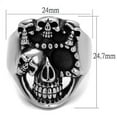 thumbnail image 2 of Anillo Color Plata Para Hombres de Acero Inoxidable Calavera e Hijos, 2 of 4
