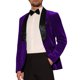 thumbnail image 4 of Blazers de Tuxedo de Terciopelo INSPIRE CHIC para hombres, Chaquetas formales de solapa para bodas y deportes, S púrpura, 4 of 5