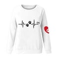 thumbnail image 3 of Lightweight Sweatshirts for Women Cute Graphic Print Long Sleeve Crew Neck Casual Loose Pullover Tops Workout Gym Shirt(White,L), 3 of 4