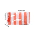 thumbnail image 3 of Bolsa de cosméticos de PVC impermeable con cremallera de borla, diseño rayado, para viaje y uso diario, guarda maquillaje y accesorios, múltiples colores, 26 x 13.5 x 9 cm, 3 of 7