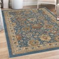 thumbnail image 1 of Vintage Decorative Rug, Folk Floral Motifs Nostalgic Swirls and Shapes in Retro Tones Art, Quality Carpet for Bedroom Dorm and Living Room, 6 Sizes, Cinnamon Tan and Dark Blue, by Ambesonne, 1 of 4