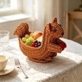 thumbnail image 4 of GOFLIC Faux Rattan Fruit Basket, Animal Shaped Storage Basket with Handle for Home Restaurant Shop, Christmas Party Gift Cute Rural Decor, 4 of 6