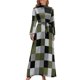 thumbnail image 2 of Vestido largo de verano para mujer, diseño de cuadros, lineal, verde salvia, negro, gris y blanco, vestido de fiesta 2024, 2 of 5