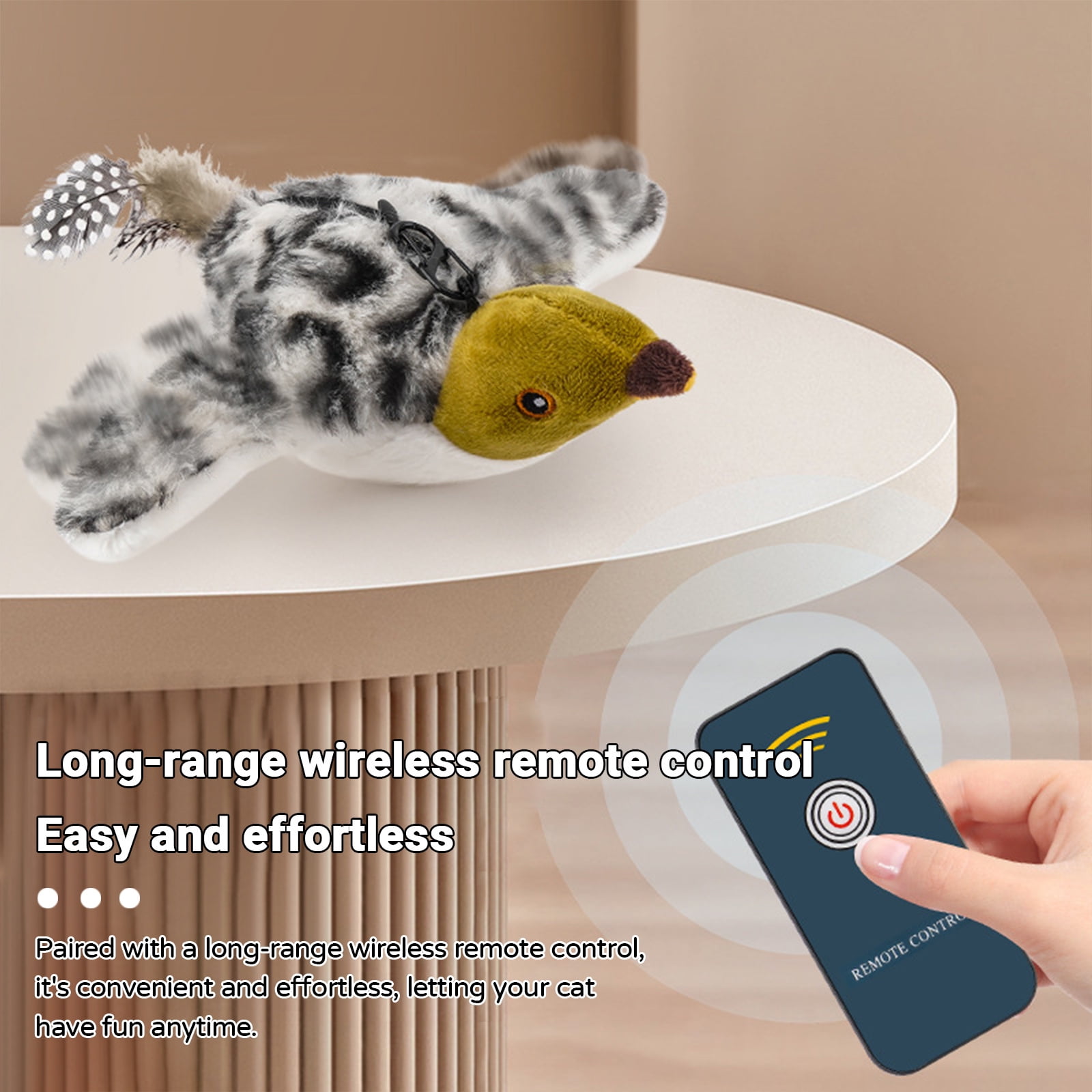 Flappy Flying Bird Cat Toy with Flapping & Chirping Sounds (NO Flying) – 2026 New Interactive Chirping Bird Cat Toy, Indoor Exercise Toy for Bored Cats