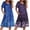 Floral Purple/Ethnic Print Blue, variant on 2 Pack House Dresses for Women with Pockets Short Sleeve Moomoo Nightgown Plus Size Mumu Dress Floral Lounge Dress