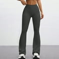 thumbnail image 6 of Flare Yoga Pants for Women Stretch High Waisted Tummy Control Leggings Comfy Casual Workout Bootcut Yoga Pants Dark Gray XL, 6 of 6