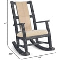 thumbnail image 2 of Pemberly Row Mahogany Rocking Chair with Cushion Seat & Back in Black, 2 of 9