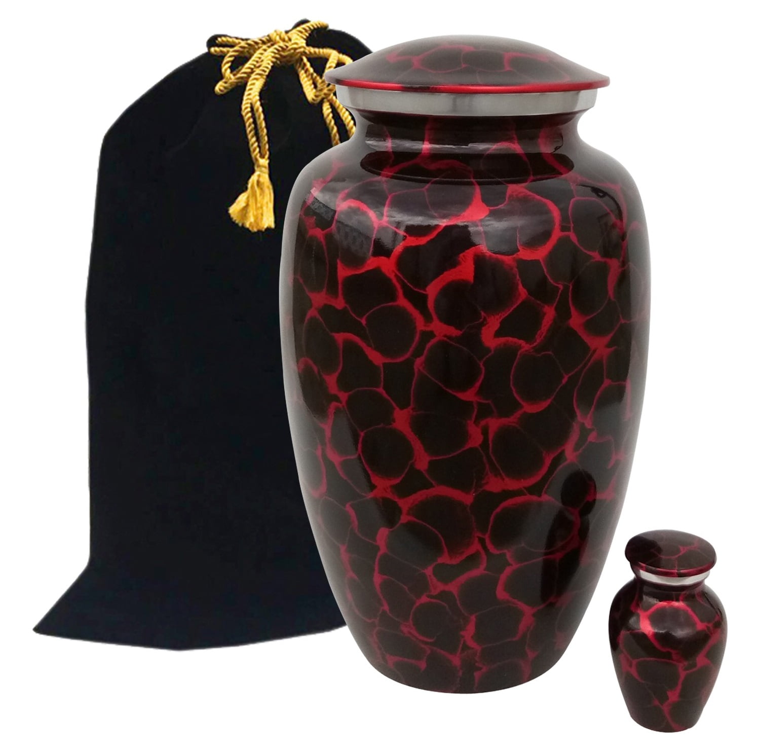 Tiger Eye Adult Cremation Urn Set Beautifully Handcrafted Adult Funeral Urn Solid Metal Urn