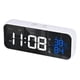 thumbnail image 3 of Reloj despertador digital portátil con música, 2 ajustes de alarma, temperatura y humedad. Blanco, 3 of 9