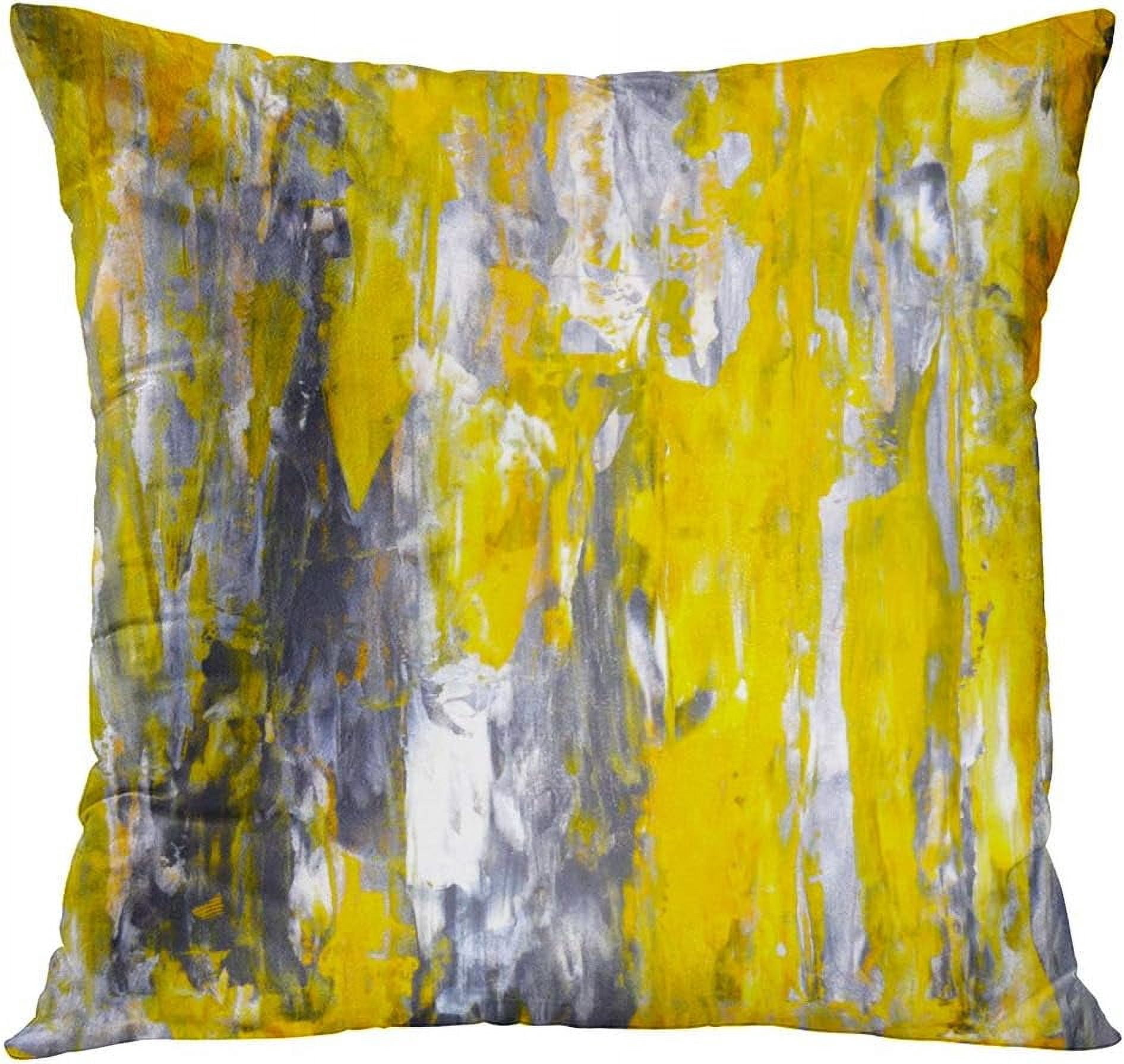 Home Decor Throw Pillow Covers Set of 4 16x16 Inch Grey and Yellow Cushion Cases for Living Room Sofa Decor Perfect for Adding a Pop of Color and Texture to Any Space