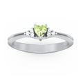 thumbnail image 2 of Birthstone Heart Ring with Shoulder Accents - Peridot (August), 2 of 4