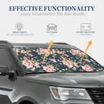 thumbnail image 4 of Kll Vintage Floral Windshield Sun Shade 2-Piece Foldable Car Front Window Sunshade For Most Sedans Suv Truck- Large, 4 of 7