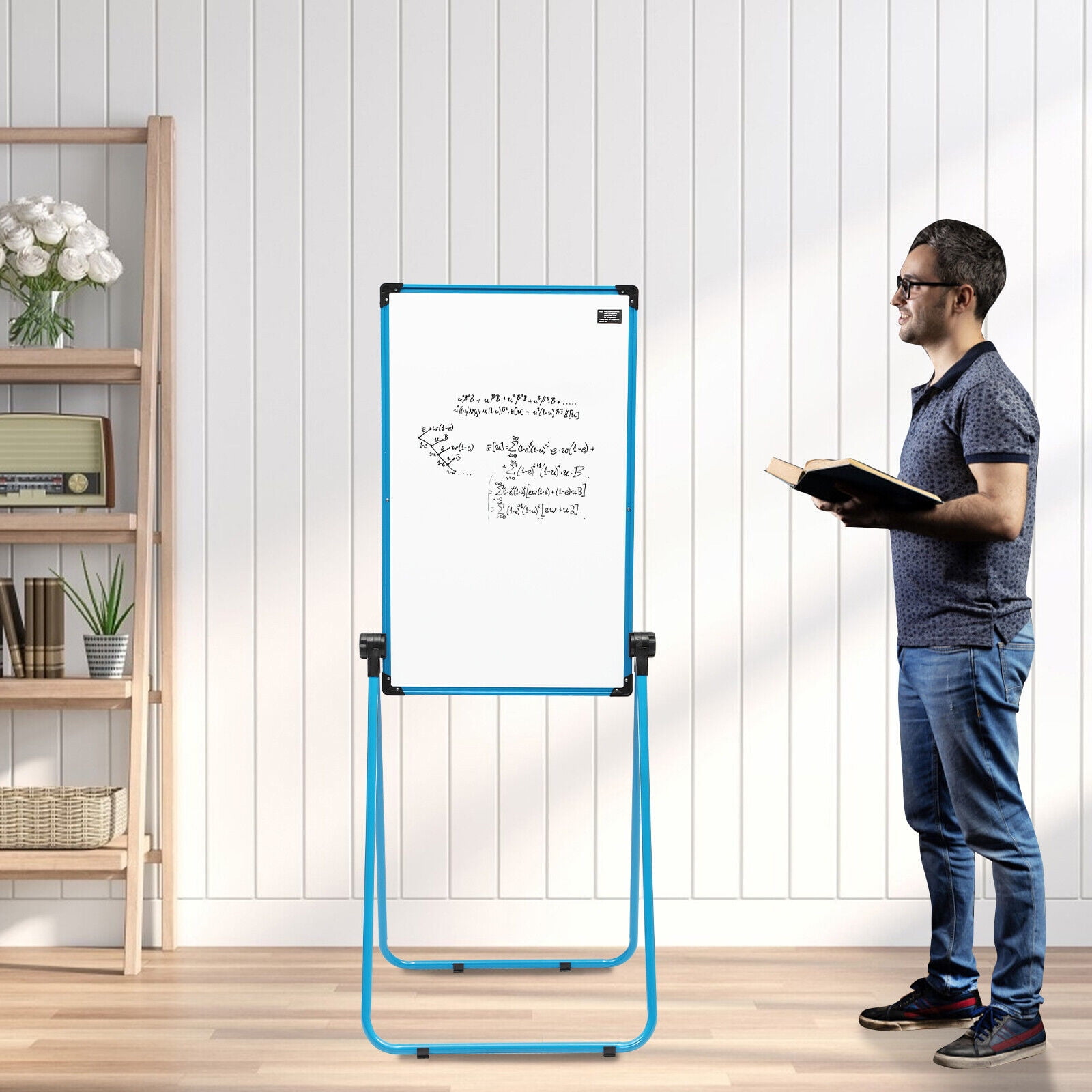 Miumaeov Whiteboard with Stand Dry Erase Easel Board 36 x 24 inches Height Adjustable