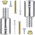 thumbnail image 1 of WWYICHEN 2 Pieces Metal Threaded Tip Replacement Kit for 1 Inch Diameter Wood Stick Metal Pole, 1 of 7