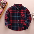 thumbnail image 2 of XIMIN Boys Flannel Shirt Toddler Kids Buffalo Plaid Long Sleeve Button Down Shirt Casual Fall Winter Tops, 2 of 9