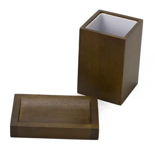 Brown Gedy Papiro Square Short Soap Dispenser in Wood Brown Gedy Papiro Square Short Soap Dispenser in Wood