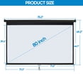 thumbnail image 2 of 80" Manual Pull-Down Projector Screen HD Home Movie Theater 16:9 Screen Black, 2 of 9