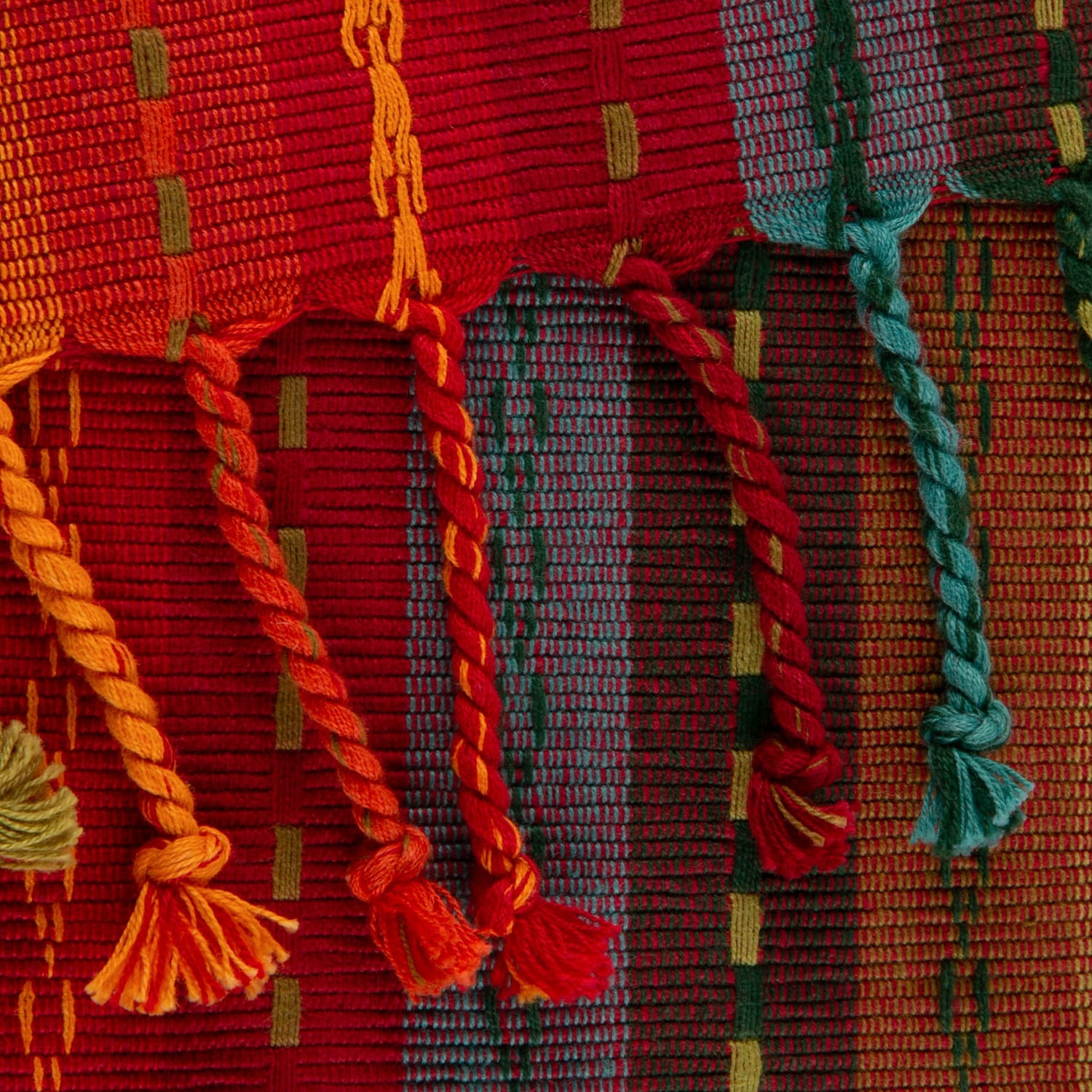 Spice Tonal Stripe With Fringe Table Runner