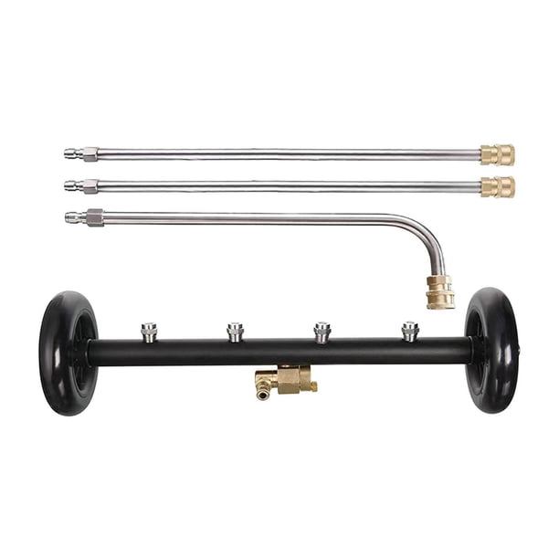 Juego de limpiador de bajos para hidrolavadora, con conector de 1/4", para lavar bajos de coche, escoba de agua para terraza, , patio