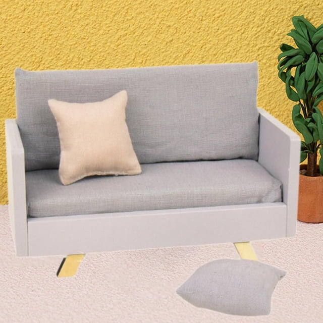 Sofá en miniatura para casa de muñecas a escala 1:12, modelo DIY, juguete para juego de imitación, muebles, modelo para foto de simulación, decoración