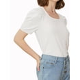 thumbnail image 2 of Lovito Casual Plain Puff Sleeves Textured Blouses, 2 of 5