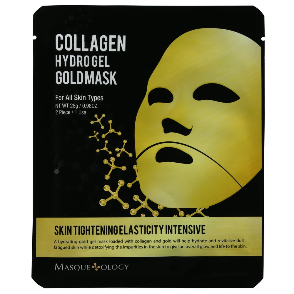 Masqueology Collagen Hydro Gel Gold Face Mask, 0.98 Oz, 2 Count